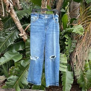 Torrid wide leg, mid rise distressed jeans